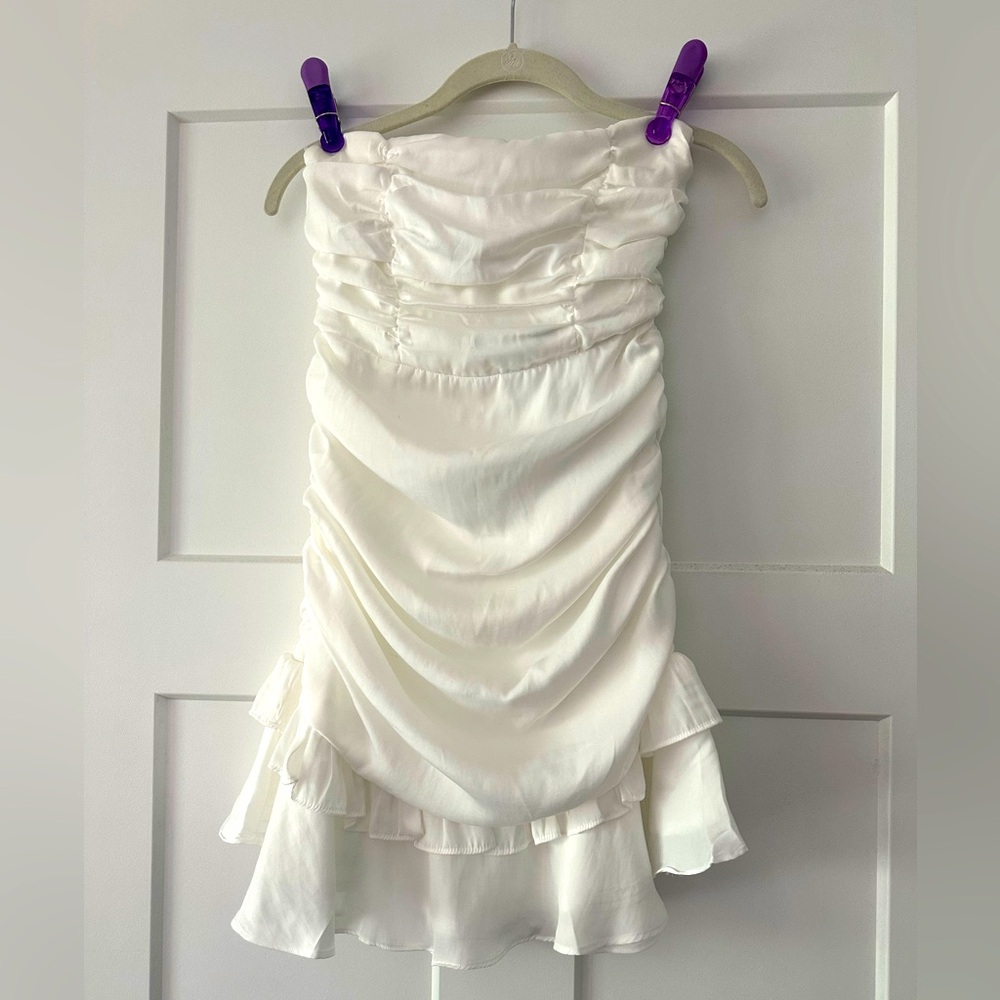 White Strapless Mini Dress